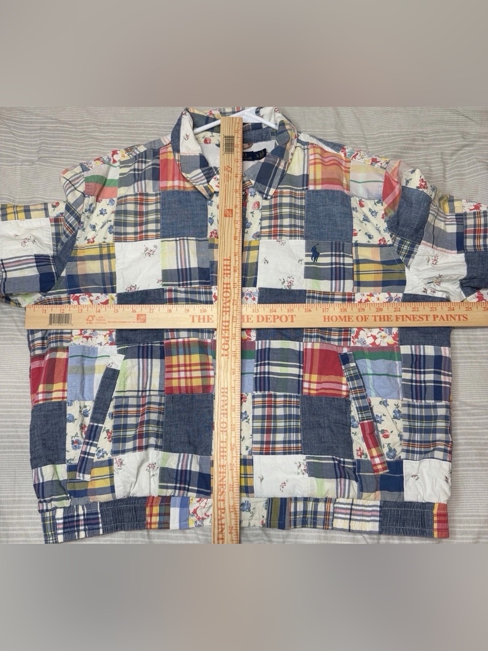 Polo Ralph Lauren Jacket Patchwork Bomber Floral Flower Pattern Womens XL NWT - Picture 5 of 6